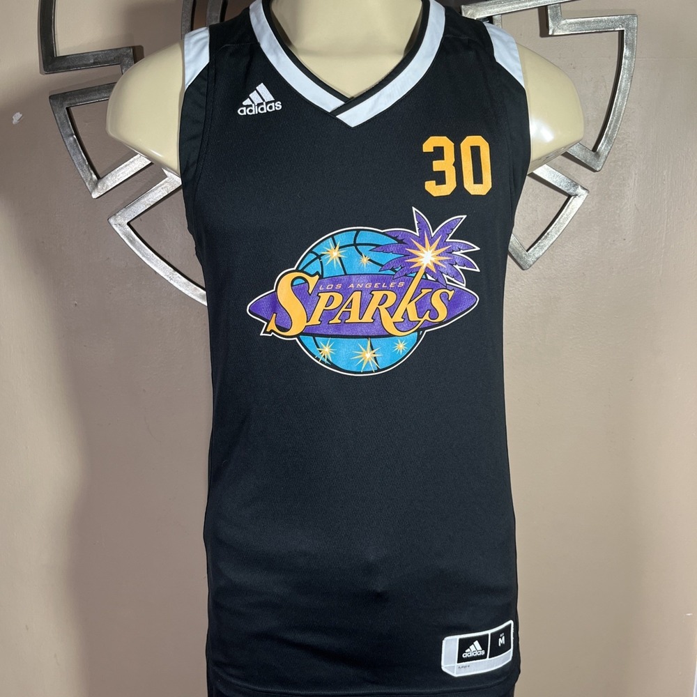 Adidas‎ Black Los Angeles Sparks Number 30 Medium Basketball Jersey